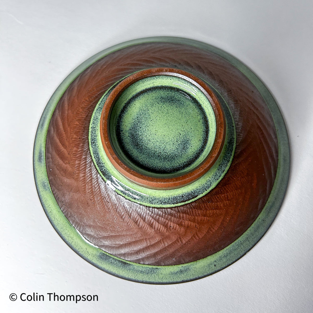 Dover Green Bowl with Exposed Chattered Clay