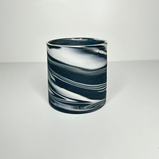 Grey and White Chattered Porcelain Wine Tumbler