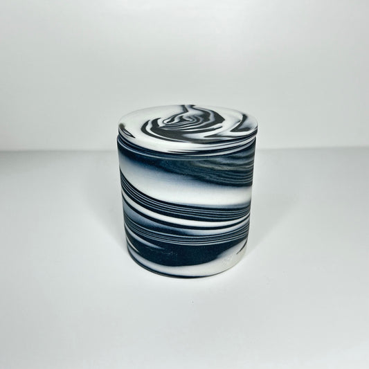 Black and White Smooth Lidded Jar