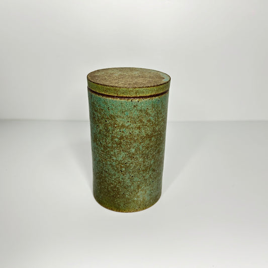 Copper Patina Stoneware Lidded Jar