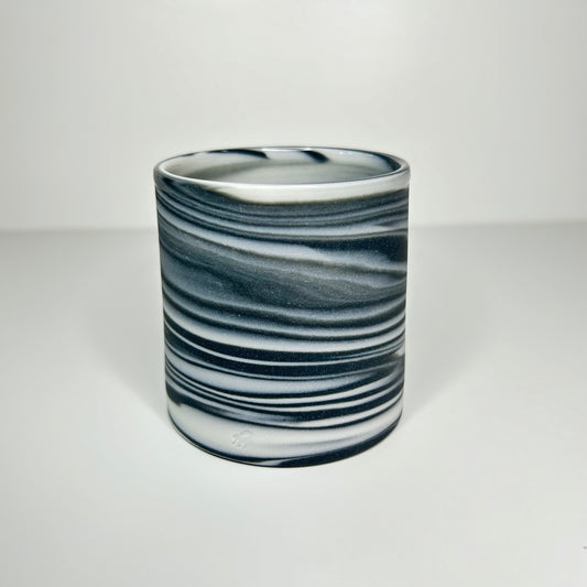 Grey and White Smooth Porcelain Wine Tumbler