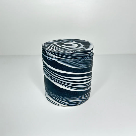 Black and White Smooth Lidded Jar