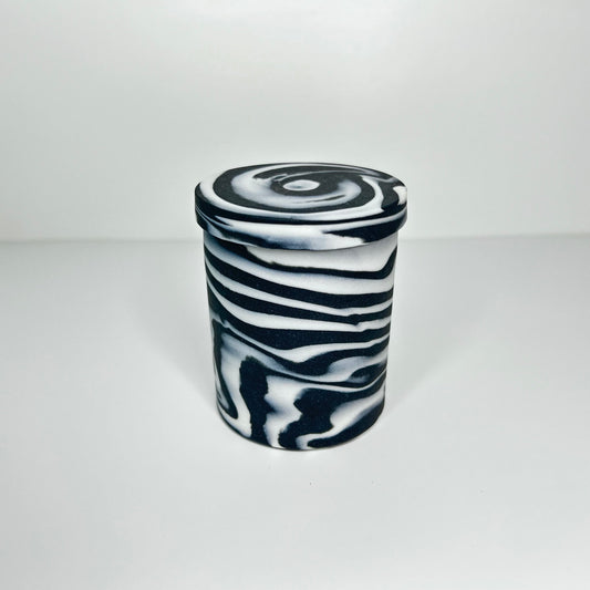 Black and White Smooth Lidded Jar