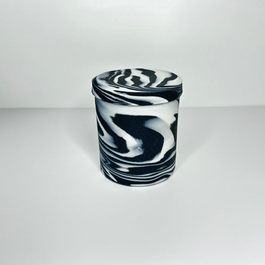 Black and White Smooth Lidded Jar