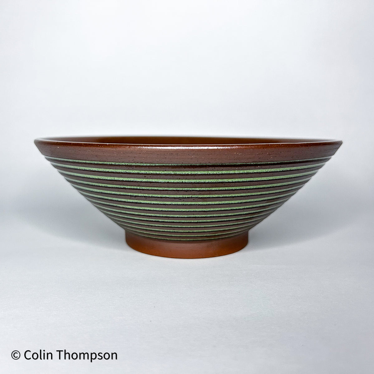 Inlaid Dover Green Bowl with Exposed Clay