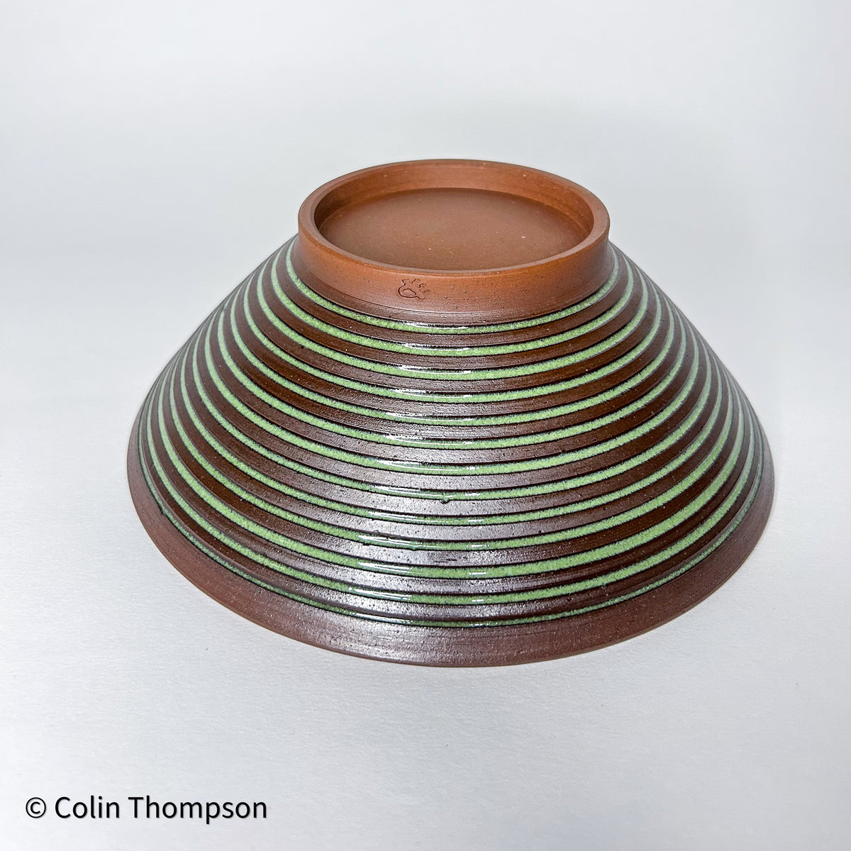 Inlaid Dover Green Bowl with Exposed Clay