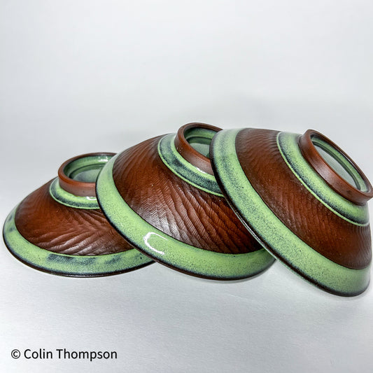 Dover Green Bowl with Exposed Chattered Clay