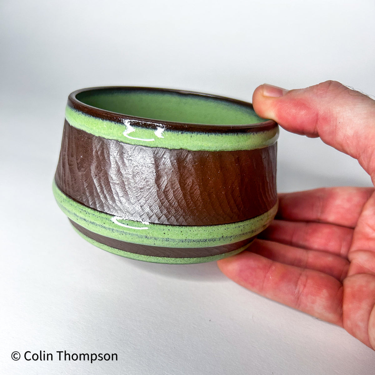 Dover Green Dish with Exposed Chattered Clay